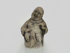 Statue religieuse ancienne, moine en plâtre patiné