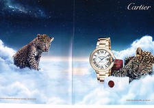 PUBLICITE ADVERTISING 025  2014  CARTIER  collection BALLON BLEU (2 p) montre
