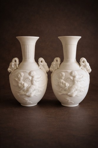 Paire vases biscuit - paire,