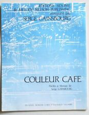 Partition sheet music SERGE GAINSBOURG  : Couleur Café * 60's