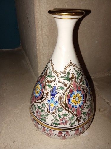 Vase porcelaine peint - , main