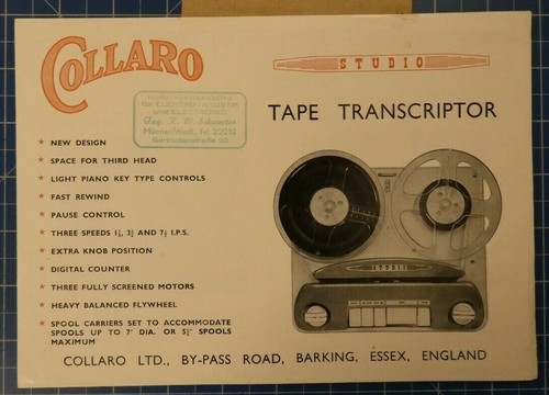 Collaro tape transcriptor info - tape,