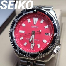 Montre SEIKO Automatic Diver 7002-7000 Rare Fonctionnelle Cadran Argent Rouge