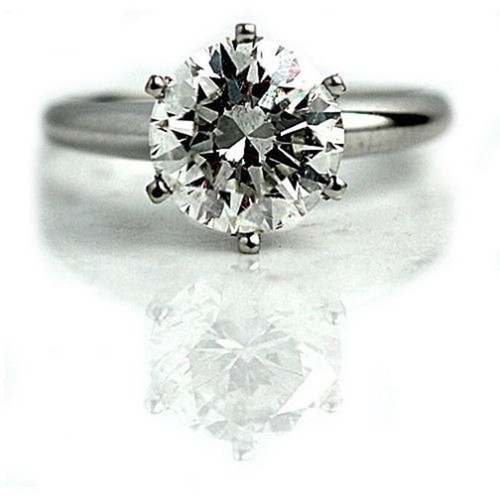 Diamant rond bague carat - diamant, 3.28