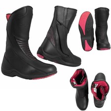 Bottes Cuir Homologuée CE Imperméable Femme Moto Motard Touring Impermeable Noir