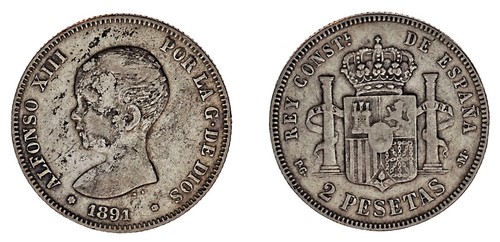 Pesetas argent - 2,