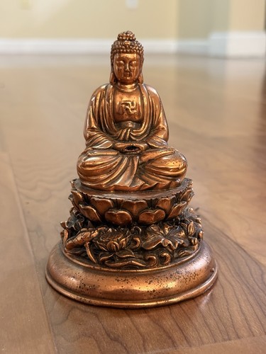 Vintage copper bronze buddha - copper,