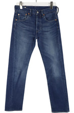 Levi's 501 Hommes Jeans W29/L32 Décoloré Effet Moustaches Bouton Fly Bleu Droit
