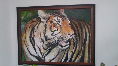 Grand tableau original tigre - grand,