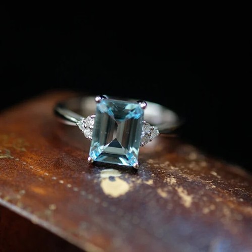 Bague aigue marine naturelle - bague, aigue-marine