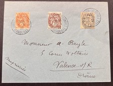 Lettre Timbres Type Blanc 107-108-109 Cachet À Date Expo Coloniale Marseille