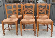 Série 6 anciennes Chaises Provençales paillées/anciennes chaises bois/19 Ème 
