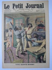 MAGAZINE OLD PRINT GRAVURE PETIT JOURNAL 1911 SAINTE-BARBE MINE MINEUR POMPIER
