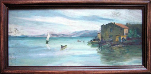 Huile sur caisse marine - caisse,