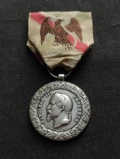 MÉDAILLE EXPÉDITION MEXIQUE - SECOND EMPIRE - NAPOLÉON - ARGENT, RUBAN D'ÉPOQUE