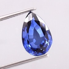 AAA Pierre Précieuse Saphir Bleu De Ceylan Naturel Taillé En Poire 12x8 MM
