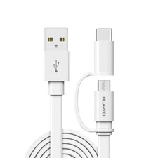 Câble 2 en 1 micro-USB / USB-C Charge Synchronisation 1.5m Original Huawei Blanc