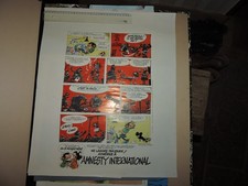 AFFICHE Gaston LAGAFFE Franquin Delporte pour AMNESTY INTERNATIONAL Doutreligne