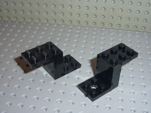 Lego black bracket x 2 - x,