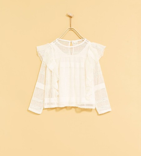 Zara girl lace shirt ivory - zara,