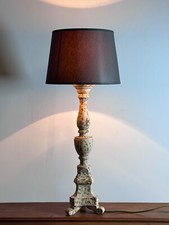 Lampe en bois patiné Shabby
