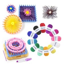 Kit de métier à tisser à tisser motif fleurs métiers à tisser laine à tricote...