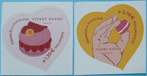 Timbres autoadhésif coeurs - autoadhésif,