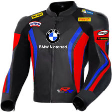BMW Homme Blousons Moto Motard Courses Armure Sport Cuir Bicyclette CE Veste