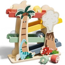 Jouet Bebe 1 an, Montessori Rampe de Course en Bois, Dinausore Jouet en Bois ...