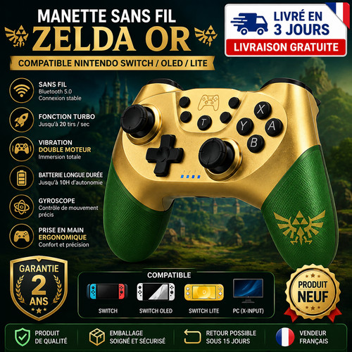 Manette switch sans fil zelda - sans,