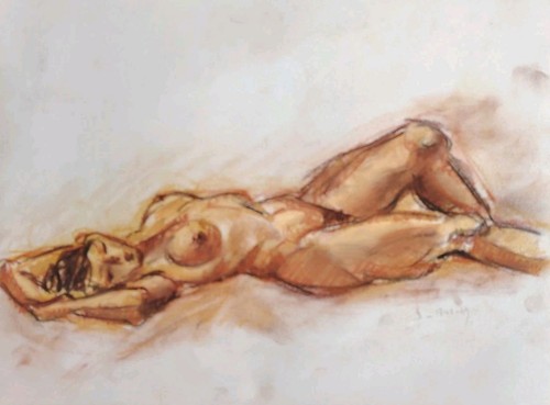 Joli dessin modèle - dessin, nu