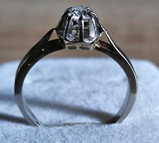 Bague Solitaire Diamant 0,20 Ct Or Blanc 18 Carats 750/000 Et Platine 950/000