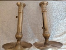 Ancienne Paire de Chandeliers Bougeoirs doubles Rocaille en bronze Super