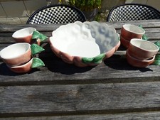 Ancien service à salade de fruits, dessert. 9 pièces