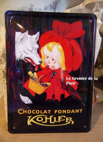 Plaque métal chocolat - en,