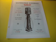 FEUILLET D EPOQUE POMPE A ESSENCE 4 GLOBES VILLE DE PARIS GEX AUTOMATIC R 211