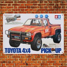 Affiche Métal Vintage Voiture RC Tin Sign Plaque Tamiya Toyota 4x4 Pick Up Bo...