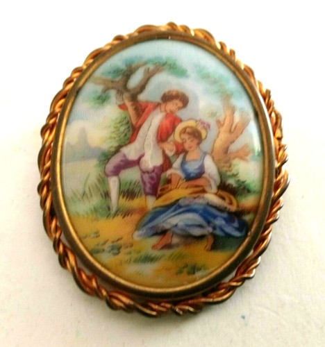 Broche ancienne p0rcelaine - broche,