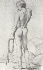 Dessin Ancien Fusain Étude