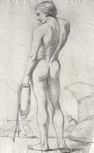 Dessin ancien fusain - dessin,