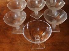  Lot de 6 coupes à champagne Lalique en cristal modèle Argos