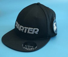 Starter Men's Sm/ Youth Med STAR-FIT Flat Brim Cap, Black/Vapor Grey, New, B54
