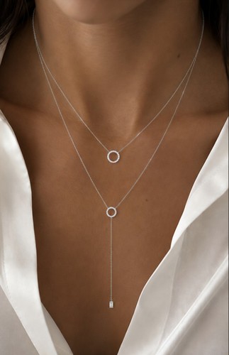 Collier double argent - collier, en