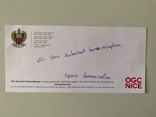 Carte club ogc - ogc, nice