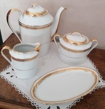 Ancien Service café  porcelaine Fd Chauvigny 4 pièces parfait état