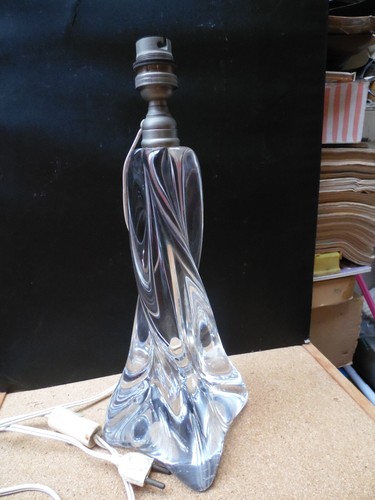 Ancien pied lampe - de, cristal