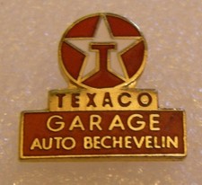 Pin's TEXACO GARAGE AUTO BECHEVELIN OIL & GAS vintage pin