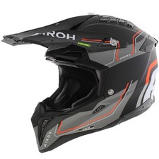 Casque Airoh MX Aviator 3 AMS² Leader noir mat gris orange