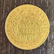 France - Napoleon III - 5 francs or 1856 A Paris