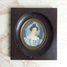 Miniature Peinte Portrait de